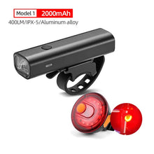 Load image into Gallery viewer, 2000mAh Flashlight For Bicycle USB Rechargeable Bike Light Headlamp For MTB Road Cycling Handlebar Front Lamp Lights 400Lumen
