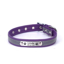 Load image into Gallery viewer, GD™ -  Reflective Leather Dog Collar with Costomized Name Tag
